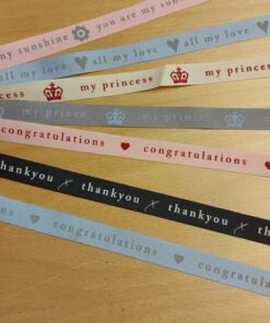 15mm grosgrain ribbons with wording